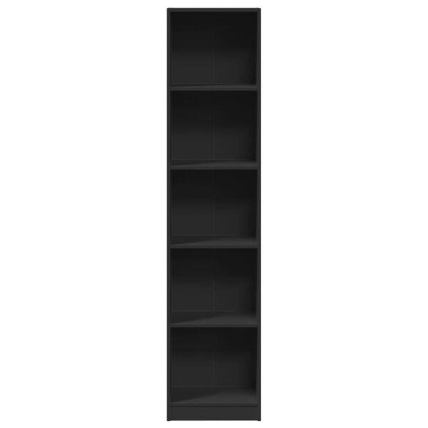 vidaXL Βιβλιοθήκη Μαύρη 40x24x176 εκ. από Επεξεργασμένο Ξύλο
