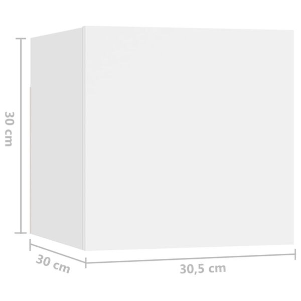 vidaXL Κομοδίνα 2 Τεμαχίων Λευκά 30,5 x 30 x 30 εκ. από Επεξ. Ξύλο