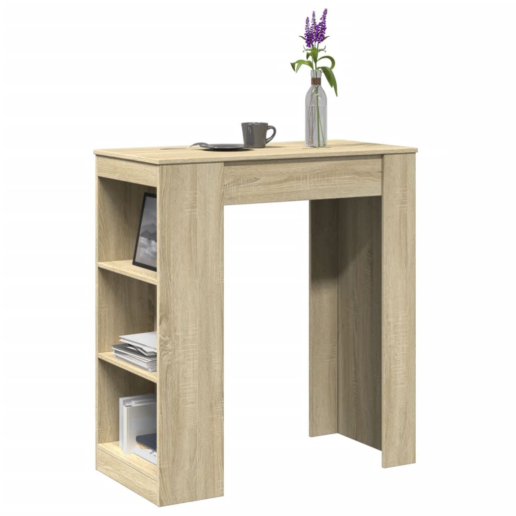vidaXL Τραπέζι Μπαρ με Ράγες Sonoma Δρυς 95x47x103,5 εκ Επεξεργ. Ξύλο