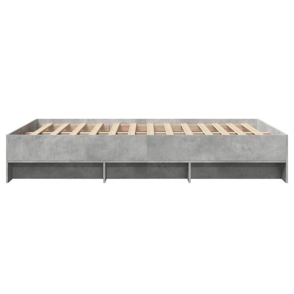 vidaXL Πλαίσιο Κρεβατιού Γκρι Σκυροδέματος 120x200 εκ. Επεξεργ. Ξύλο