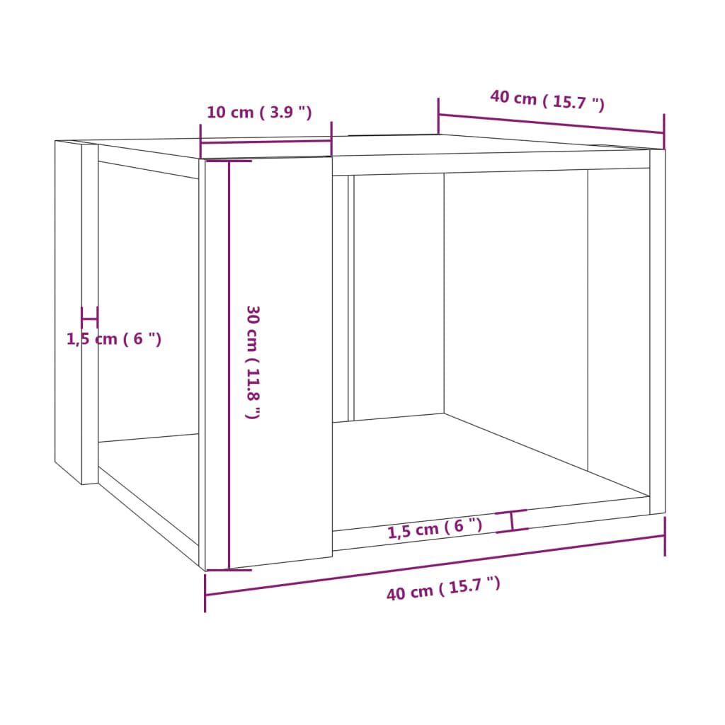 vidaXL Τραπεζάκι Σαλονιού Καφέ Δρυς 40x40x30 εκ. Επεξεργασμένο Ξύλο