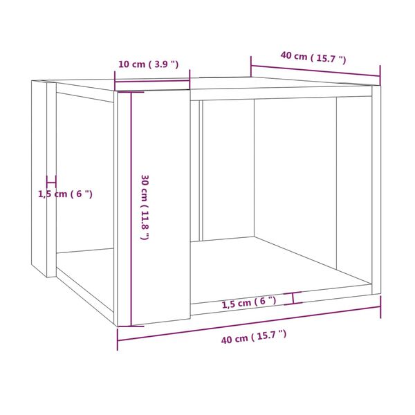 vidaXL Τραπεζάκι Σαλονιού Καφέ Δρυς 40x40x30 εκ. Επεξεργασμένο Ξύλο