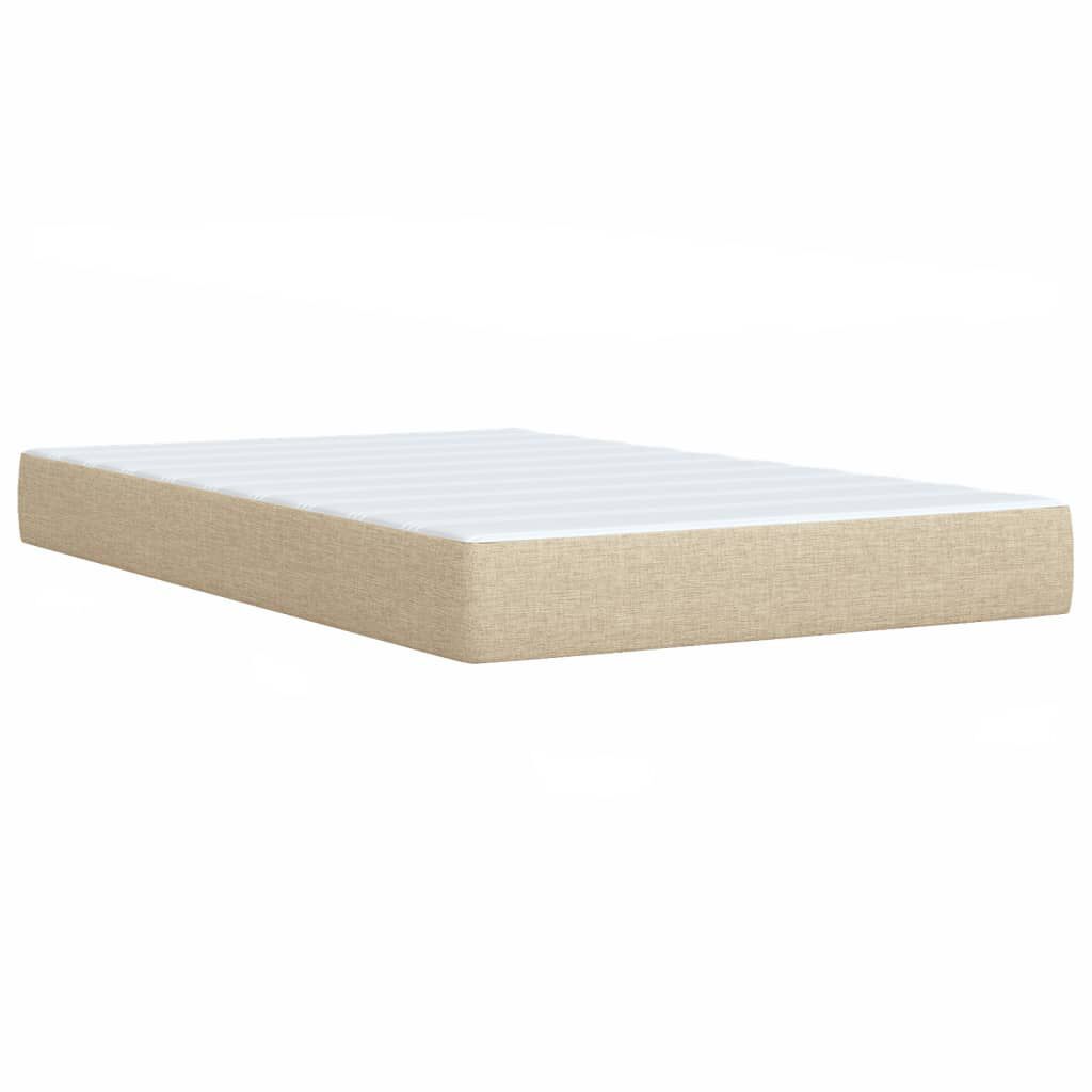 vidaXL Κρεβάτι Boxspring με Στρώμα Κρεμ 120x190 εκ. Υφασμάτινο