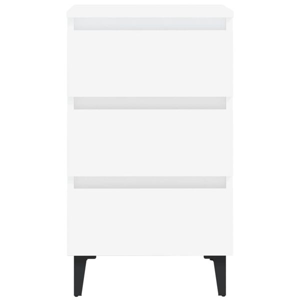 vidaXL Κομοδίνο Λευκό 40 x 35 x 69 εκ. με Μεταλλικά Πόδια