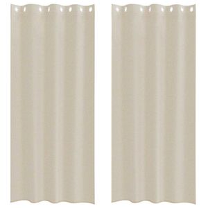 vidaXL Κουρτίνα βυσσινί 2 pcs Άμμος 140x225εκ. Πολυεστέρας