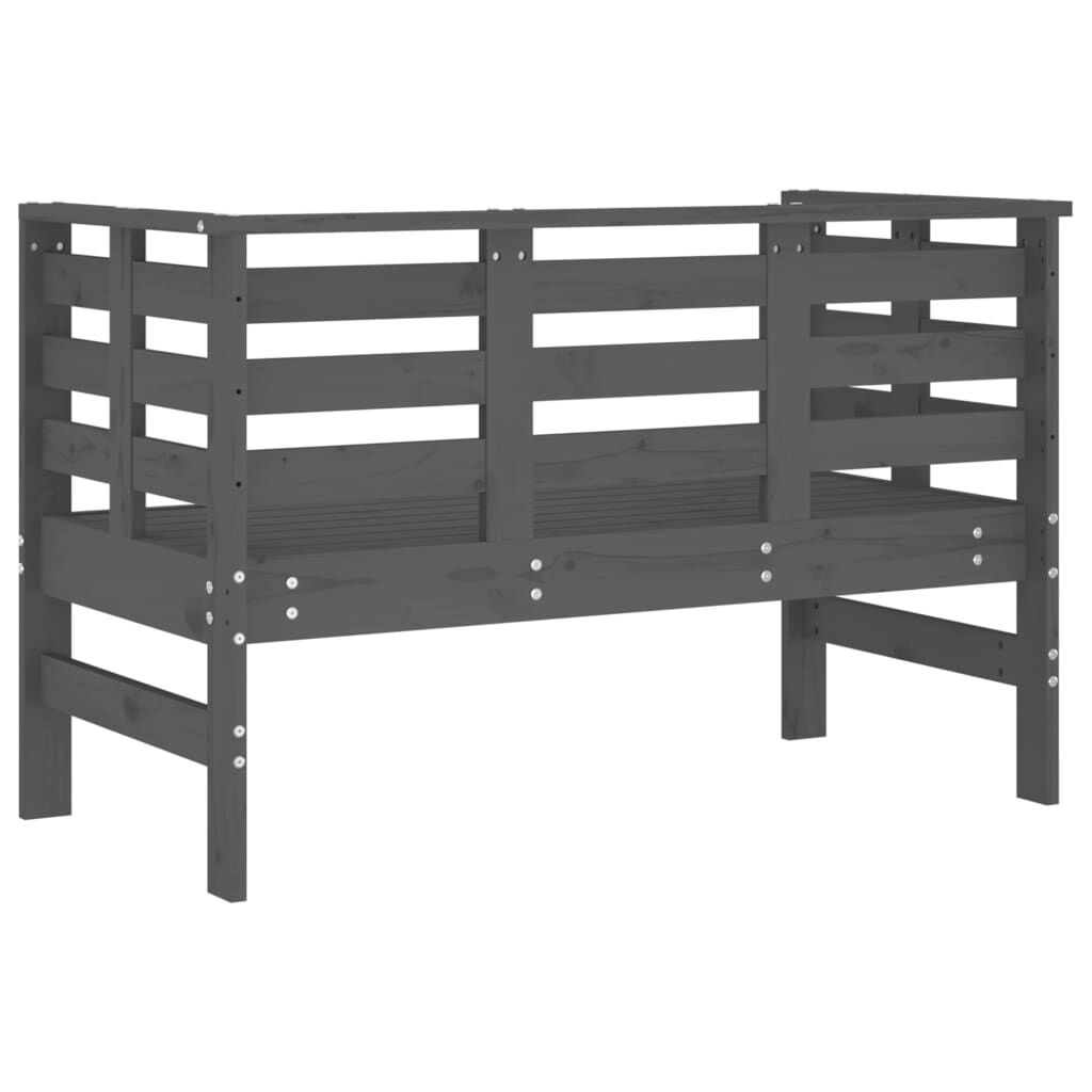vidaXL Παγκάκι Κήπου Γκρι 111,5 x 53 x 71 εκ. από Μασίφ Ξύλο Πεύκου