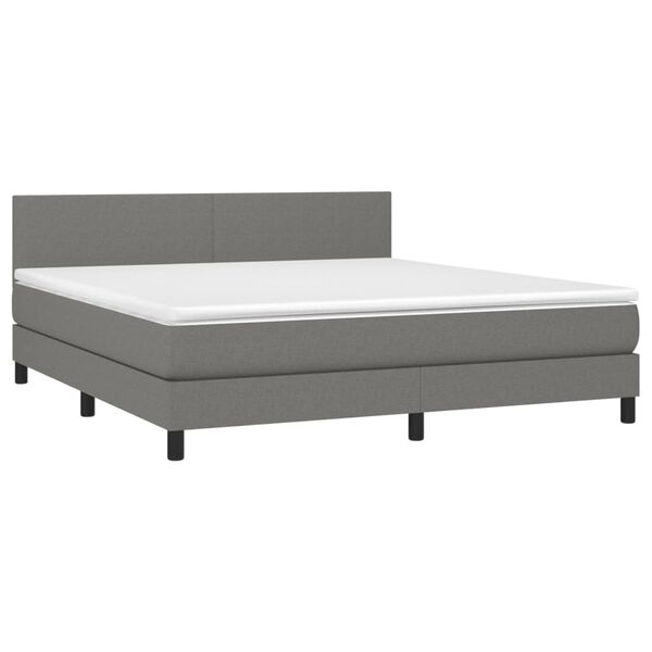 vidaXL &Kappa;&rho;&epsilon;&beta;ά&tau;&iota; Boxspring &mu;&epsilon; &Sigma;&tau;&rho;ώ&mu;&alpha; & LED &Sigma;&kappa;.&Gamma;&kappa;&rho;&iota; 160x200 &epsilon;&kappa; &Upsilon;&phi;&alpha;&sigma;&mu;ά&tau;&iota;&nu;&omicron;