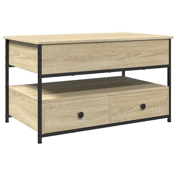 vidaXL Τραπεζάκι Σαλονιού Sonoma Δρυς 85x50x50 εκ. Επ. Ξύλο & Μέταλλο