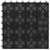vidaXL Πλακάκια Deck 11 τεμ. Ανάγλυφα Μαύρα 30x30 εκ. 1 μ² WPC