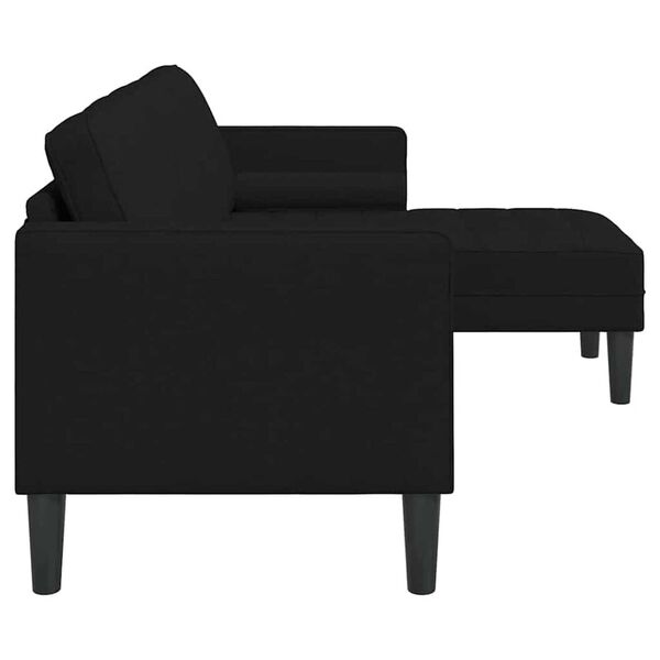 vidaXL Σετ Καναπέ Μαύρο 173 x 131 x 67 εκ ύφασμα