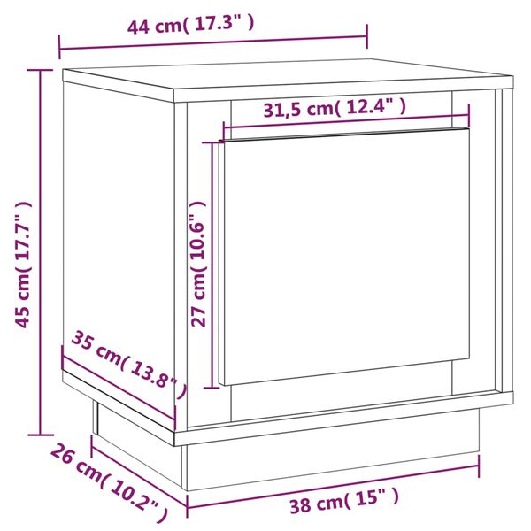 vidaXL Κομοδίνο Λευκό 44 x 35 x 45 εκ. από Επεξεργασμένο Ξύλο