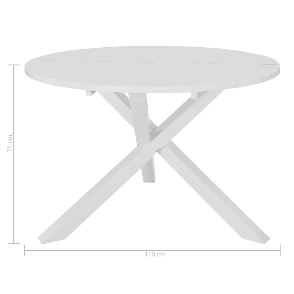 vidaXL Τραπεζαρία Λευκή 120 x 75 εκ. από MDF