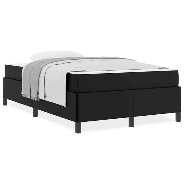 vidaXL Σκελετός κρεβατιού με στρώμα Μαύρο 120 x 190 cm Τεχνητό δέρμα
