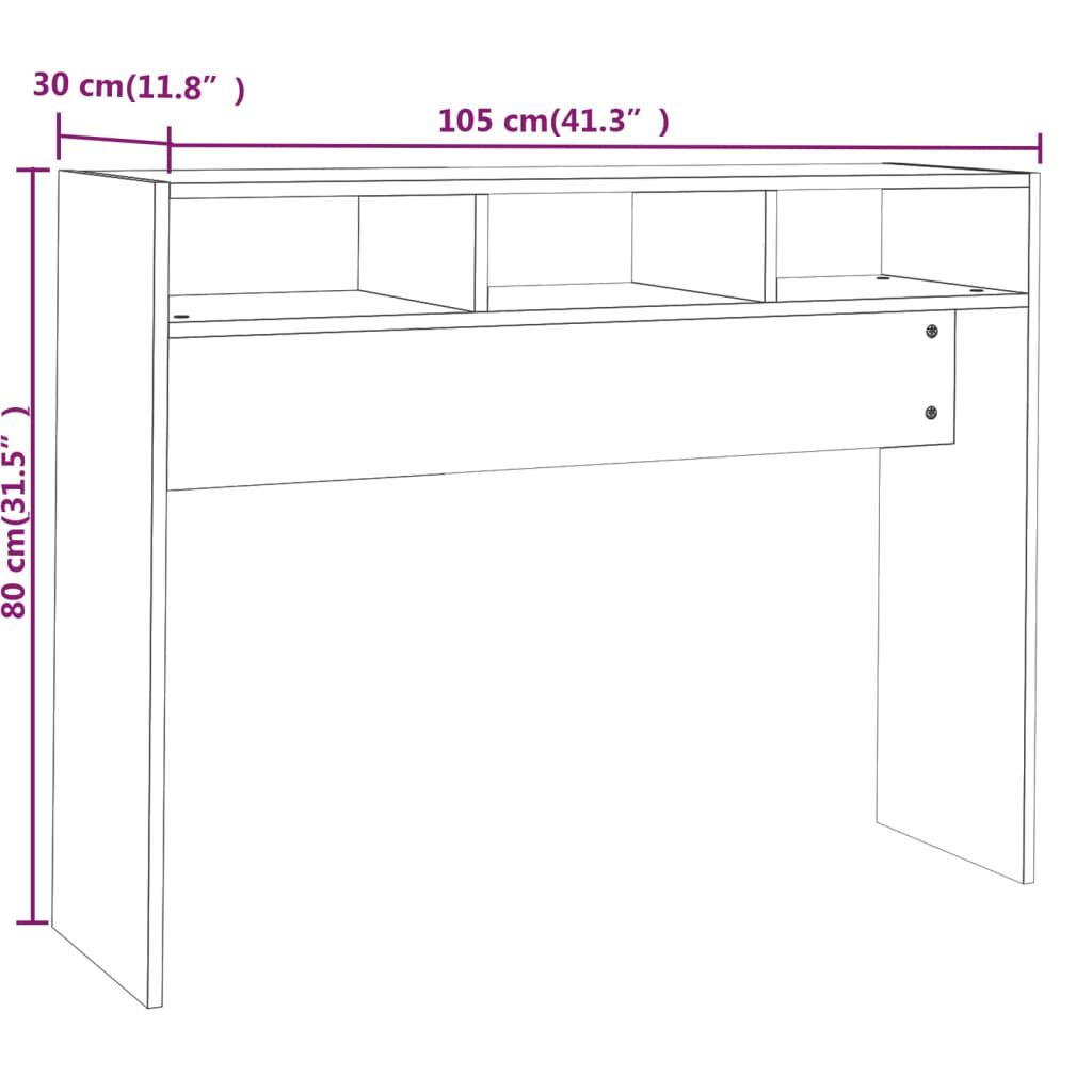 vidaXL Τραπέζι Κονσόλα Καφέ Δρυς 105x30x80 εκ. από Επεξεργασμένο Ξύλο