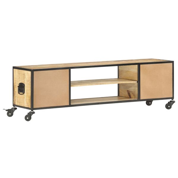 vidaXL Έπιπλο Τηλεόρασης 130 x 30 x 39 εκ. από Μασίφ Ξύλο Μάνγκο