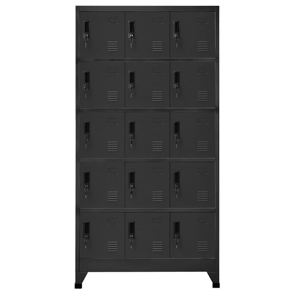 vidaXL Φοριαμός Ανθρακί 90 x 40 x 180 εκ. Ατσάλινος
