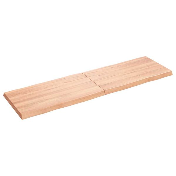 vidaXL Επιφ Τραπεζιού Αν Καφέ 140x40x(2-4)εκ.Ακατέργ. Μασίφ Ξύλο Δρυός