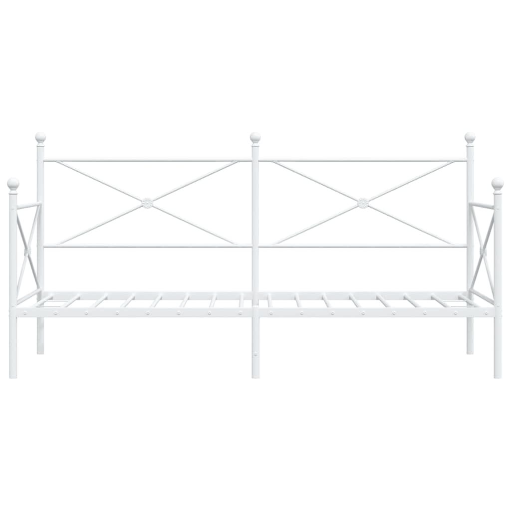 vidaXL Κρεβάτι ημέρας χωρίς στρώμα Λευκό 90x190 cm Ατσάλι