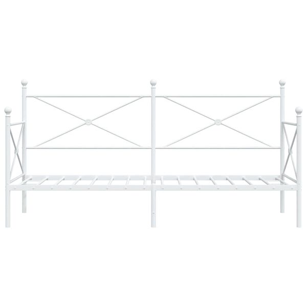 vidaXL Κρεβάτι ημέρας χωρίς στρώμα Λευκό 90x190 cm Ατσάλι