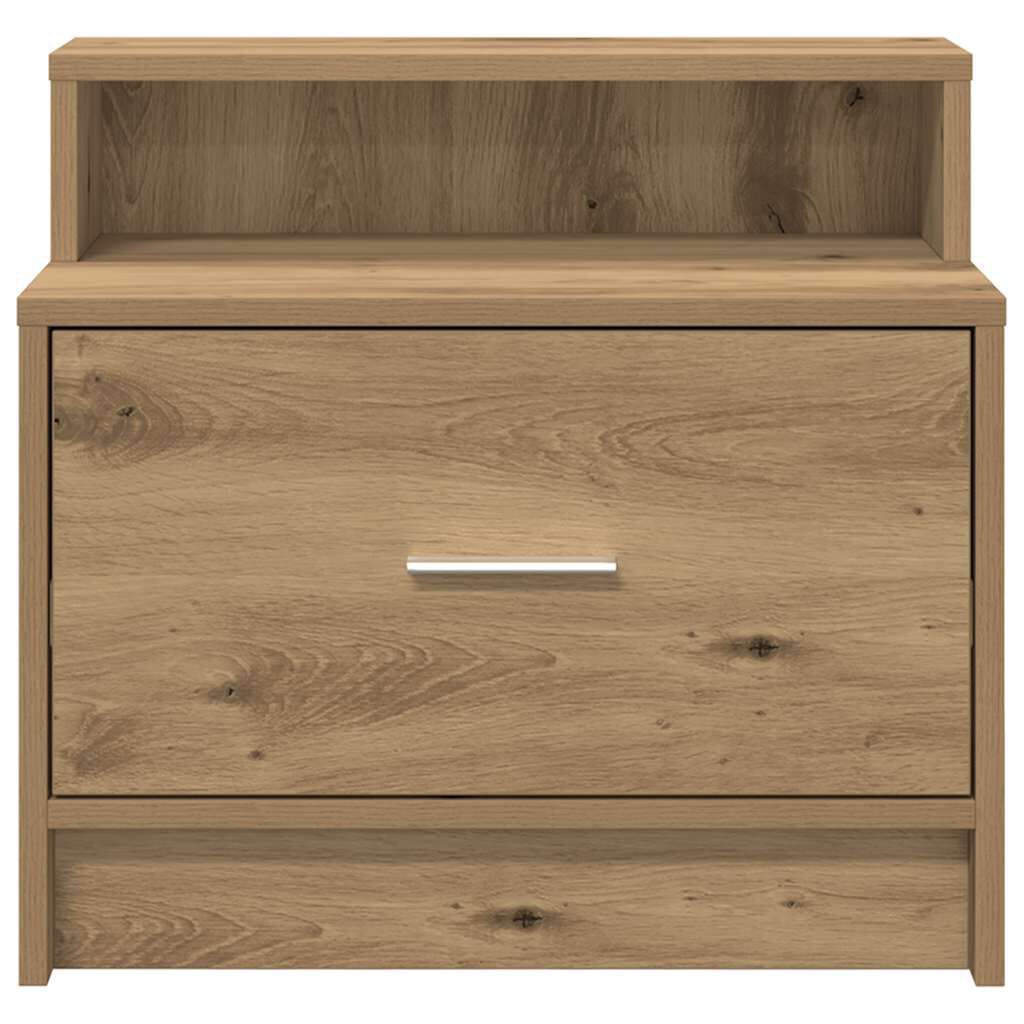 vidaXL Κομοδίνο με συρτάρι Αρτισιανή Δρυς 51x31x47 εκ.