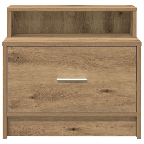 vidaXL Κομοδίνο με συρτάρι Αρτισιανή Δρυς 51x31x47 εκ.