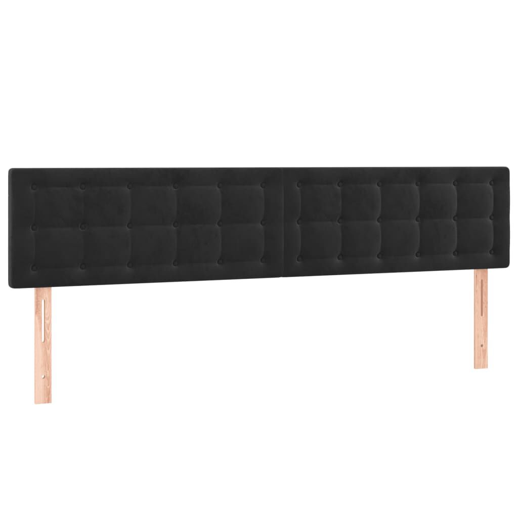 vidaXL Κεφαλάρια Κρεβατιού 2 τεμ. Μαύρο 90x5x78/88 εκ. Βελούδινο