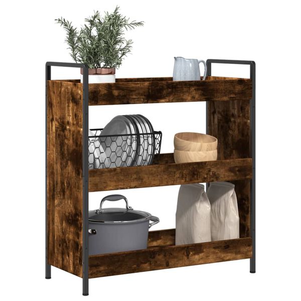 vidaXL Τρόλεϊ Κουζίνας Καπνιστή Δρυς 70x30x82 εκ. Επεξεργασμένο Ξύλο