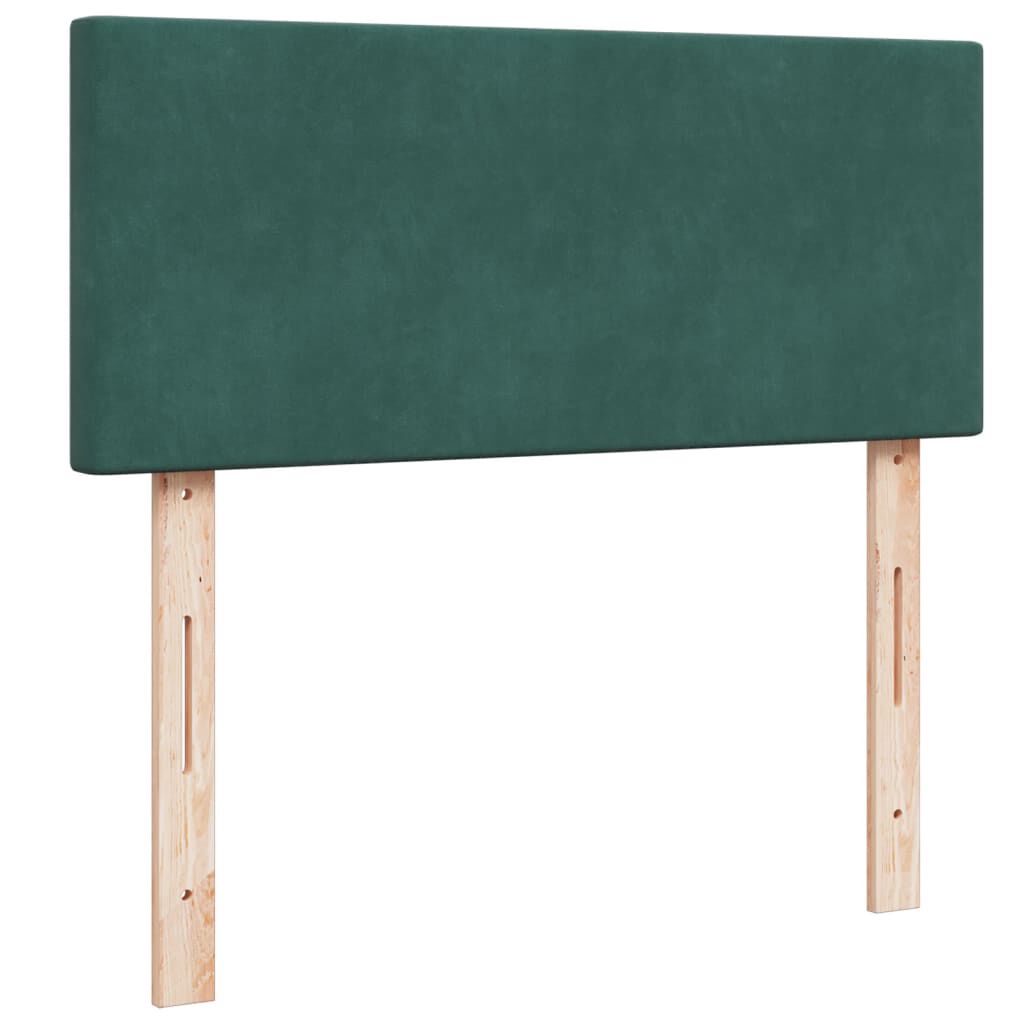 vidaXL Κρεβάτι Boxspring με Στρώμα Σκούρο Πράσινο 120x200εκ. Βελούδινο