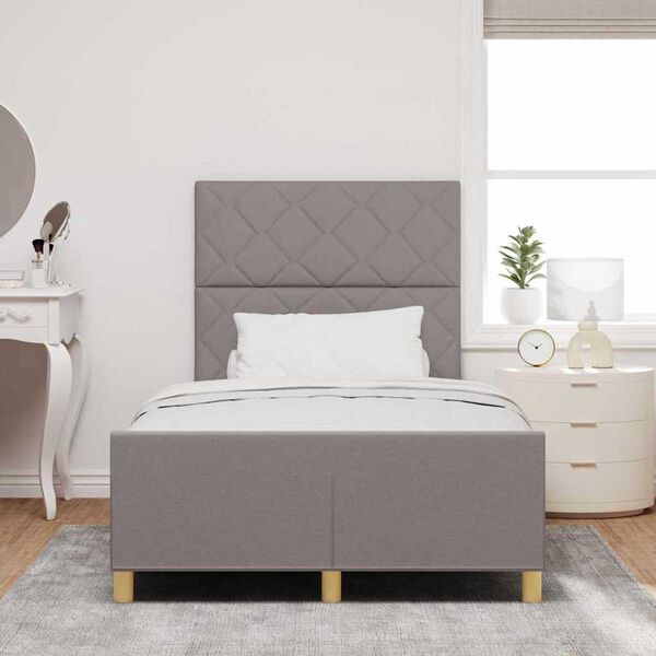 vidaXL Σκελετός Κρεβατιού με κεφαλάρι Taupe 120 x 200 cm ύφασμα