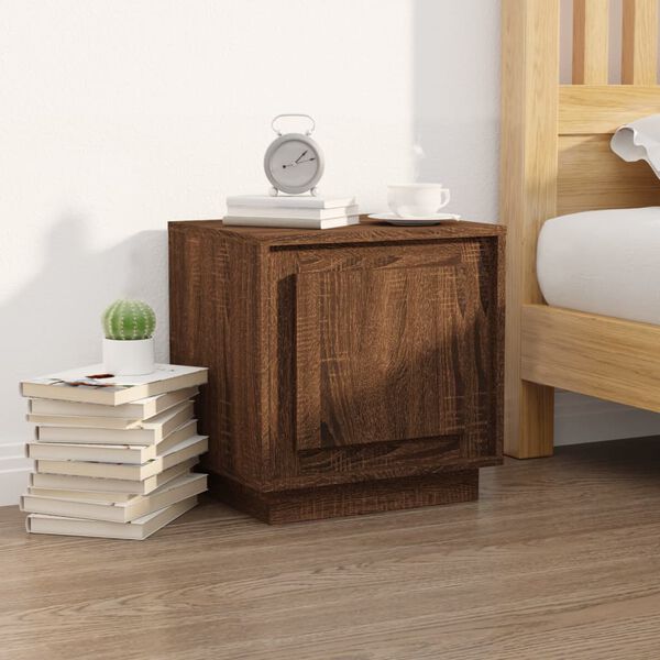vidaXL Κομοδίνα 2 Τεμ. Καφέ Δρυς 44 x 35 x 45 εκ. Επεξεργασμένο Ξύλο