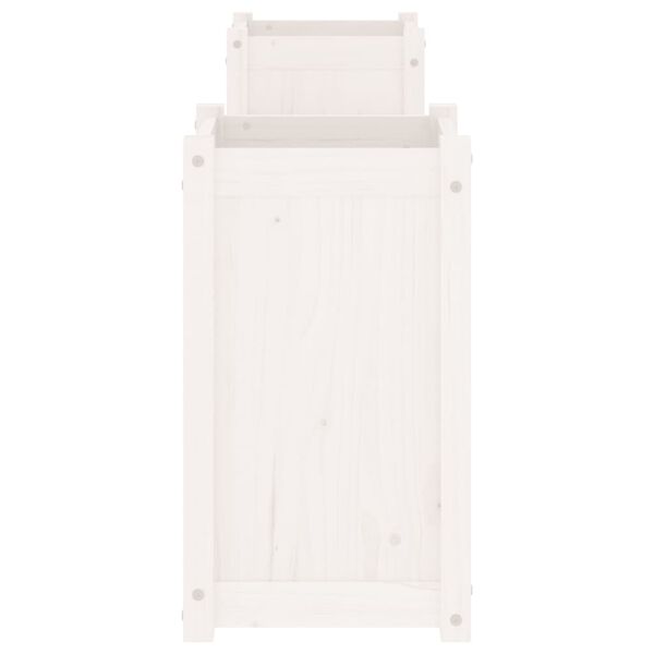 vidaXL Ζαρντινιέρα Παγκάκι Λευκό 180x36x63 εκ. από Μασίφ Ξύλο Πεύκου