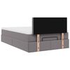 vidaXL Οθωμανικό κρεβάτι με στρώμα Γκρι 120x190 cm Faux Leather