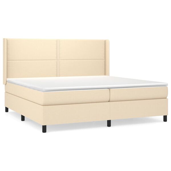 vidaXL &Kappa;&rho;&epsilon;&beta;ά&tau;&iota; Boxspring &mu;&epsilon; &Sigma;&tau;&rho;ώ&mu;&alpha; &Kappa;&rho;&epsilon;&mu; 200x200 &epsilon;&kappa;. &Upsilon;&phi;&alpha;&sigma;&mu;ά&tau;&iota;&nu;&omicron;