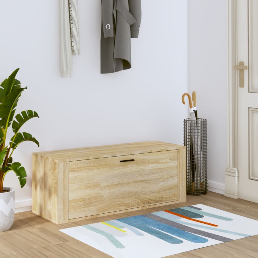 vidaXL Παπουτσοθήκη Επιτοίχια Sonoma Δρυς 100x35x38εκ Επεξ. Ξύλο