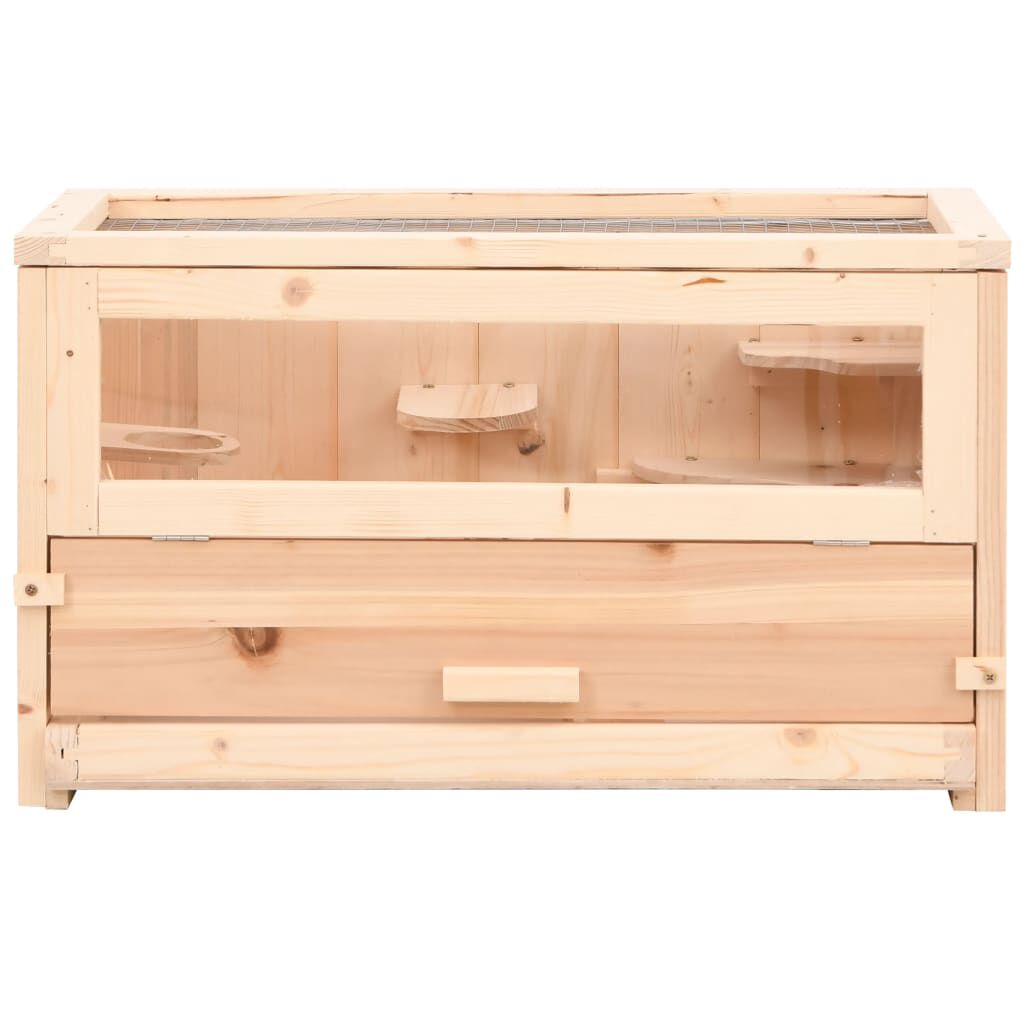 vidaXL Κλουβί Χάμστερ 60 x 30 x 35 εκ. από Μασίφ Ξύλο Ελάτης
