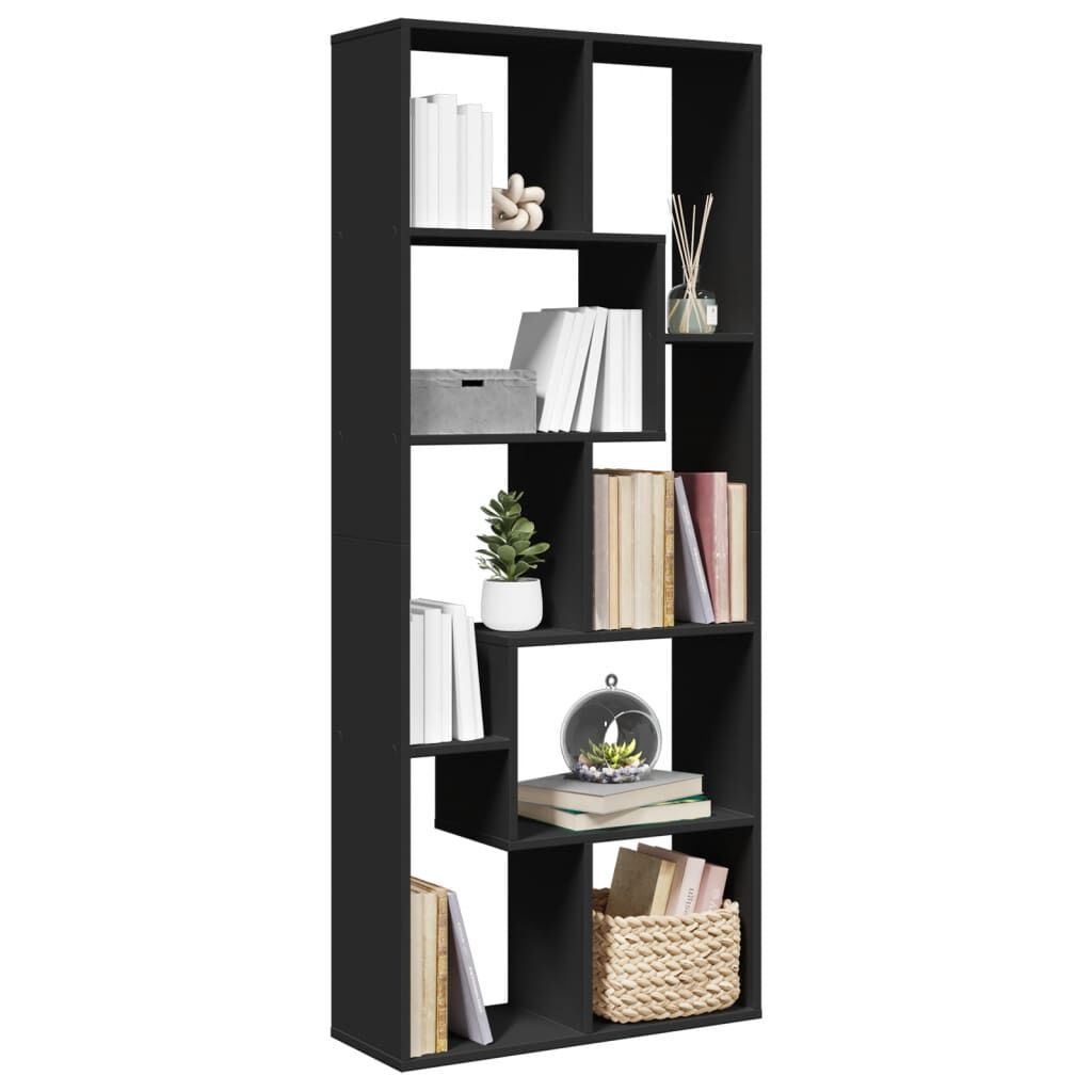 vidaXL Βιβλιοθήκη/Διαχωριστικό Χώρου Μαύρο 67x25x161,5 εκ. Επεξ. Ξύλο