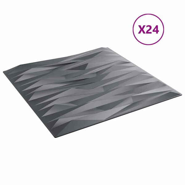 vidaXL &Pi;ά&nu;&epsilon;&lambda; &tau;&omicron;ί&chi;&omicron;&upsilon; 24 pcs &Gamma;&kappa;&rho;ί&zeta;&omicron; &Pi;έ&tau;&rho;&epsilon;&sigmaf; 50 x 50 cm &Phi;&epsilon;&lambda;&iota;&zeta;ό&lambda; XPS