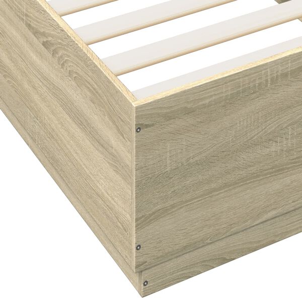vidaXL Πλαίσιο Κρεβατιού με LED Sonoma Δρυς 100x200 εκ. Επεξεργ. Ξύλο