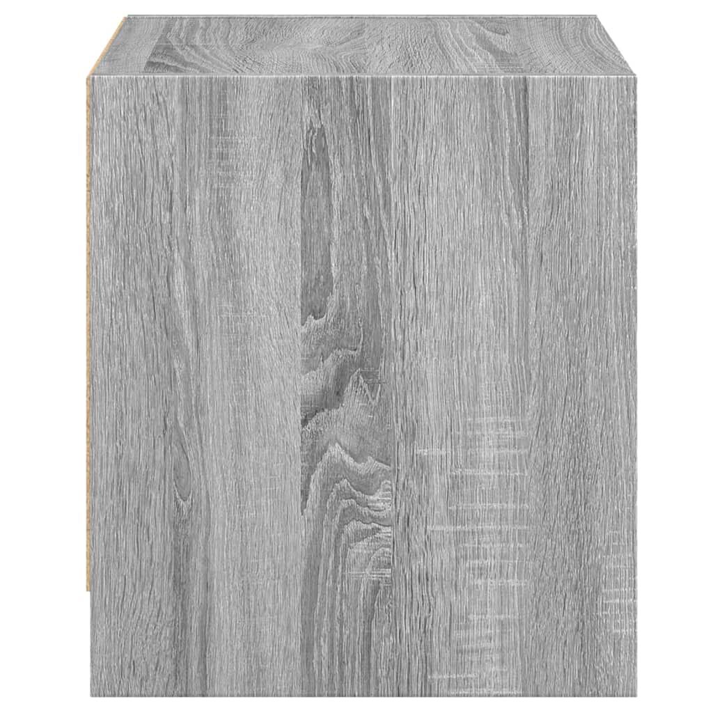 vidaXL Κομοδίνο Γκρι Sonoma 35x37x42 εκ. με Γυάλινη Πόρτα