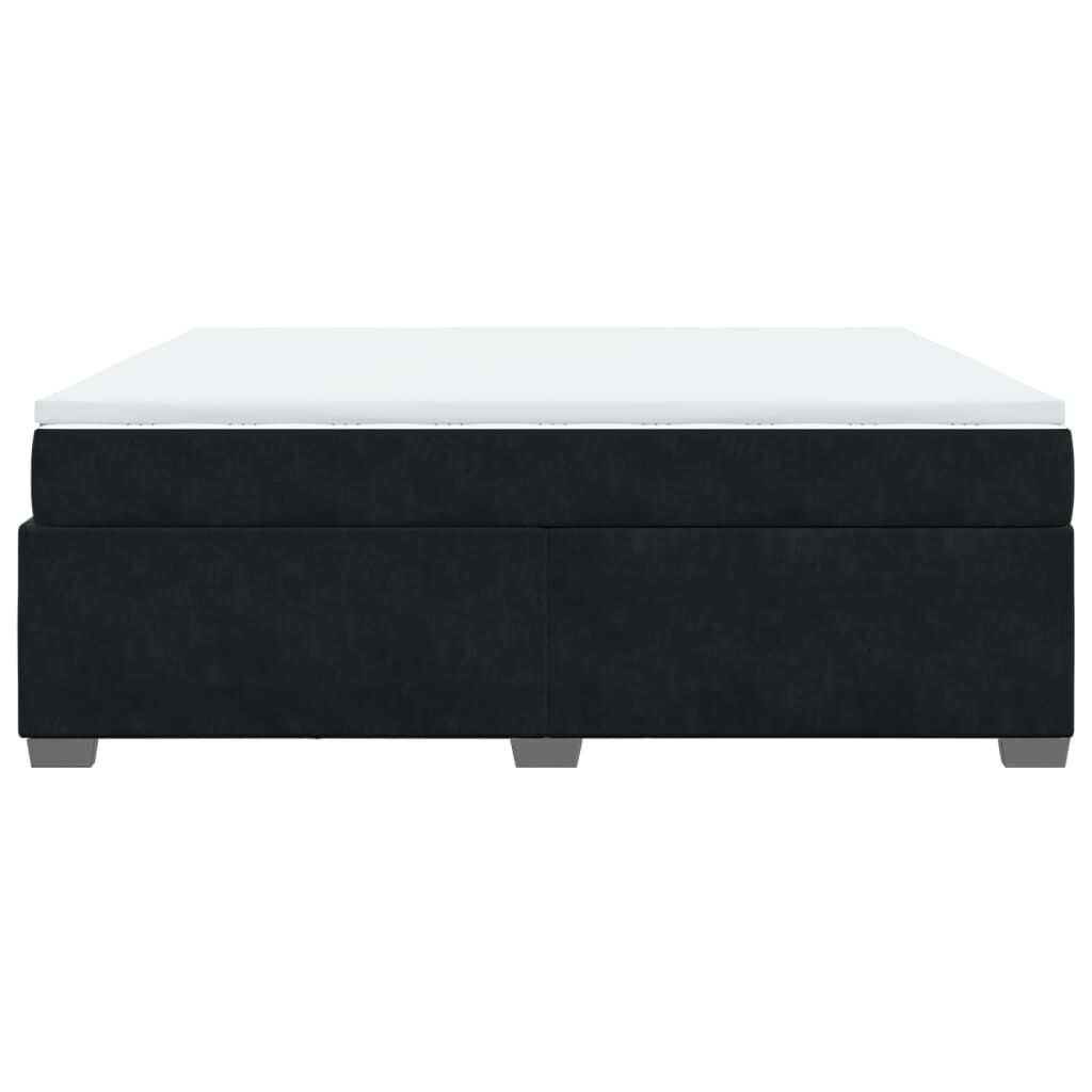 vidaXL Κρεβάτι Boxspring με Στρώμα Μαύρο 180x200 εκ. Βελούδινο