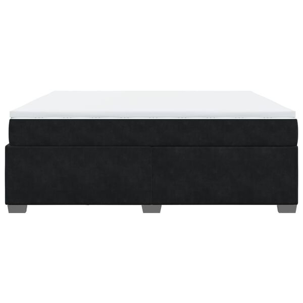 vidaXL Κρεβάτι Boxspring με Στρώμα Μαύρο 180x200 εκ. Βελούδινο