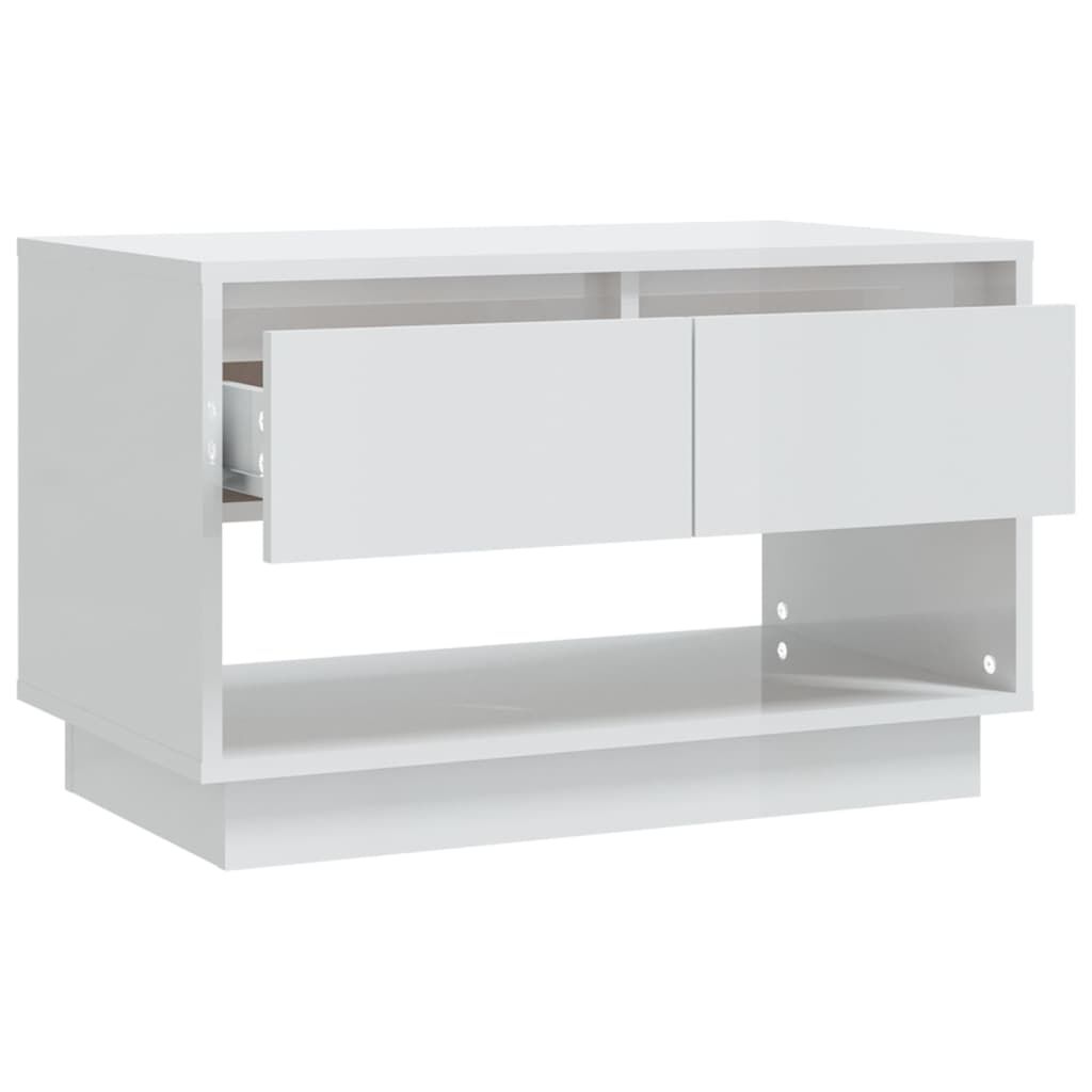 vidaXL Έπιπλο Τηλεόρασης Γυαλ. Λευκό 70x41x44 εκ. Επεξεργασμένο Ξύλο