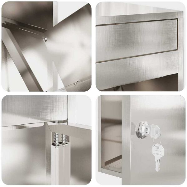 vidaXL Θυρίδα Πακέτων Μαύρο 41 x 38 x 103 εκ Ανοξείδωτο ατσάλι