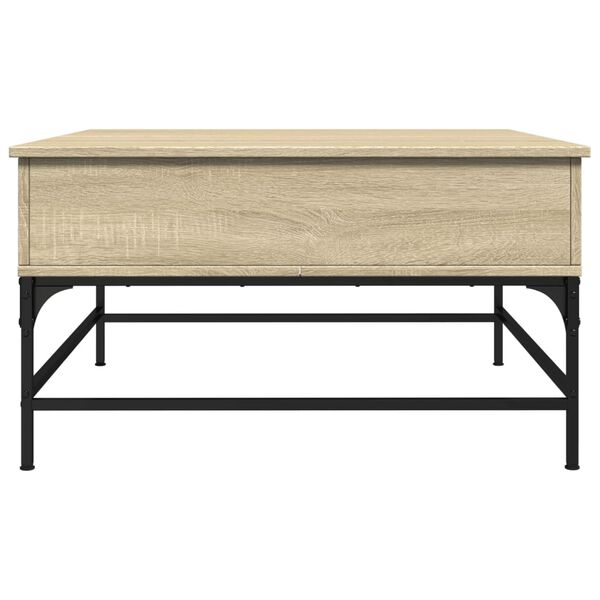 vidaXL Τραπεζάκι Σαλονιού Sonoma Δρυς 80x80x45εκ Επεξ. Ξύλο + Μέταλλο