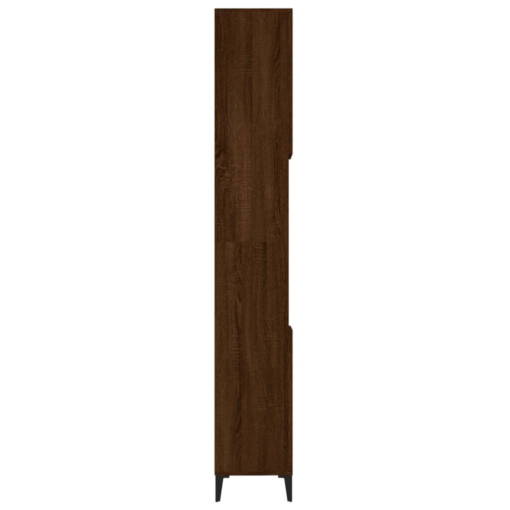 vidaXL Ντουλάπι Μπάνιου Καφέ Δρυς 30x30x190 εκ. Επεξεργασμένο Ξύλο