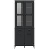 vidaXL Ντουλάπι Ψηλό VIKEN Μαύρος 80x40x190 εκ. από Μασίφ Ξύλο Πεύκου