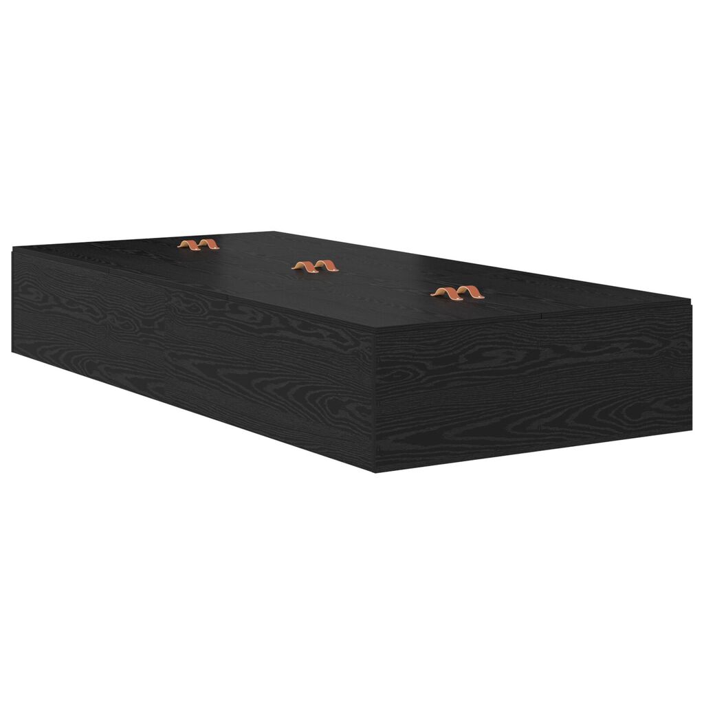 vidaXL Κρεβάτι Αποθήκευσης Μαύρη Δρυς 90x190 εκ