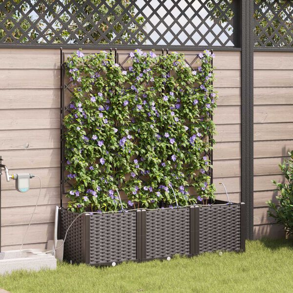 vidaXL Ζαρντινιέρες κήπου Καφέ 120 x 40 x 142 cm Ατσάλι