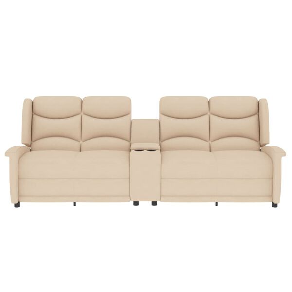 vidaXL Πολυθρόνα Μασάζ Τετραθέσια με Ποτηροθήκη Ανακλινόμενη Κρεμ