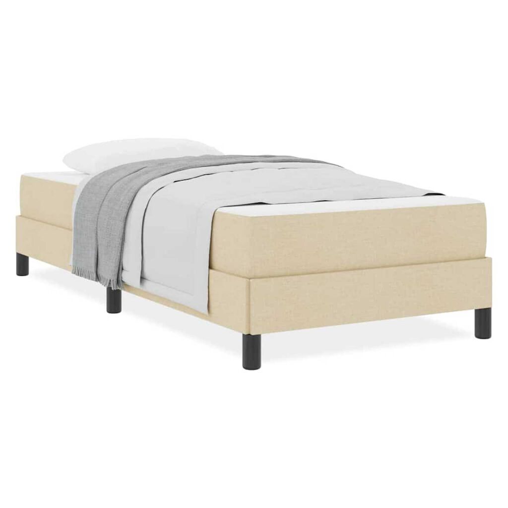 vidaXL Κρεβάτι με ελατήρια με στρώμα Κρεμ 90 x 200 cm ύφασμα